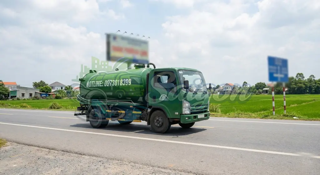 Kỹ thuật viên thi công hút hầm cầu sạch sẽ tại nhà trọ Bình Dương